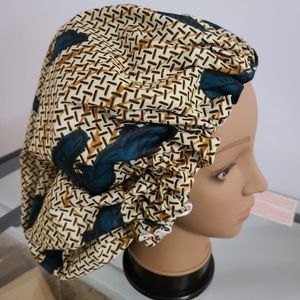 Ankara bonnet with satin interior